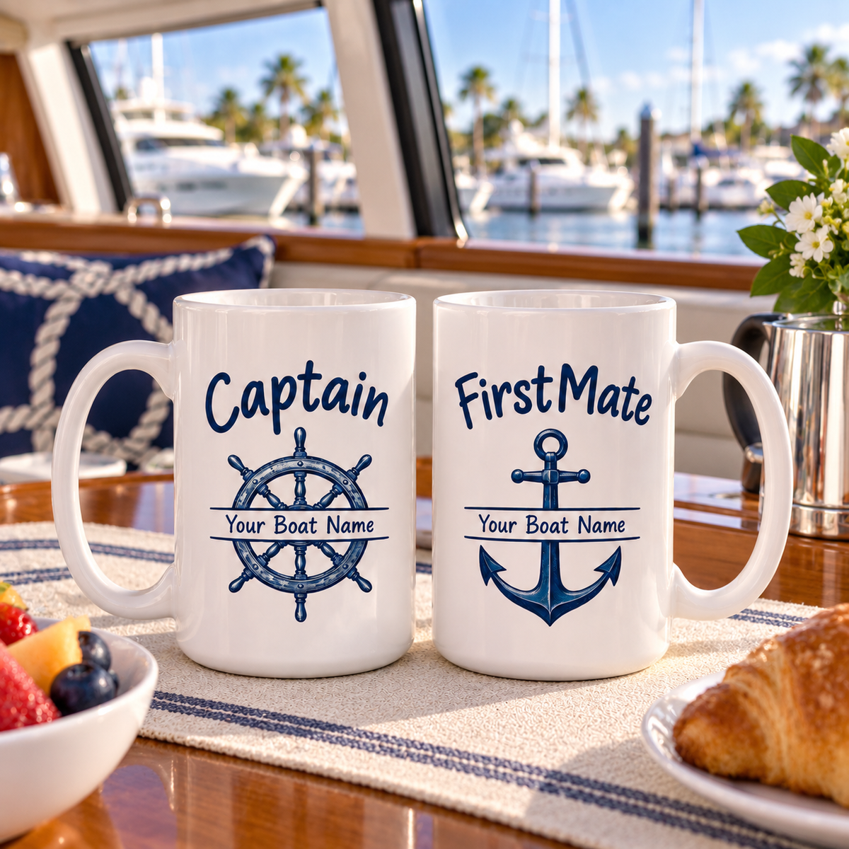 Personalized Captain & First Mate Mug Set — 15 oz.