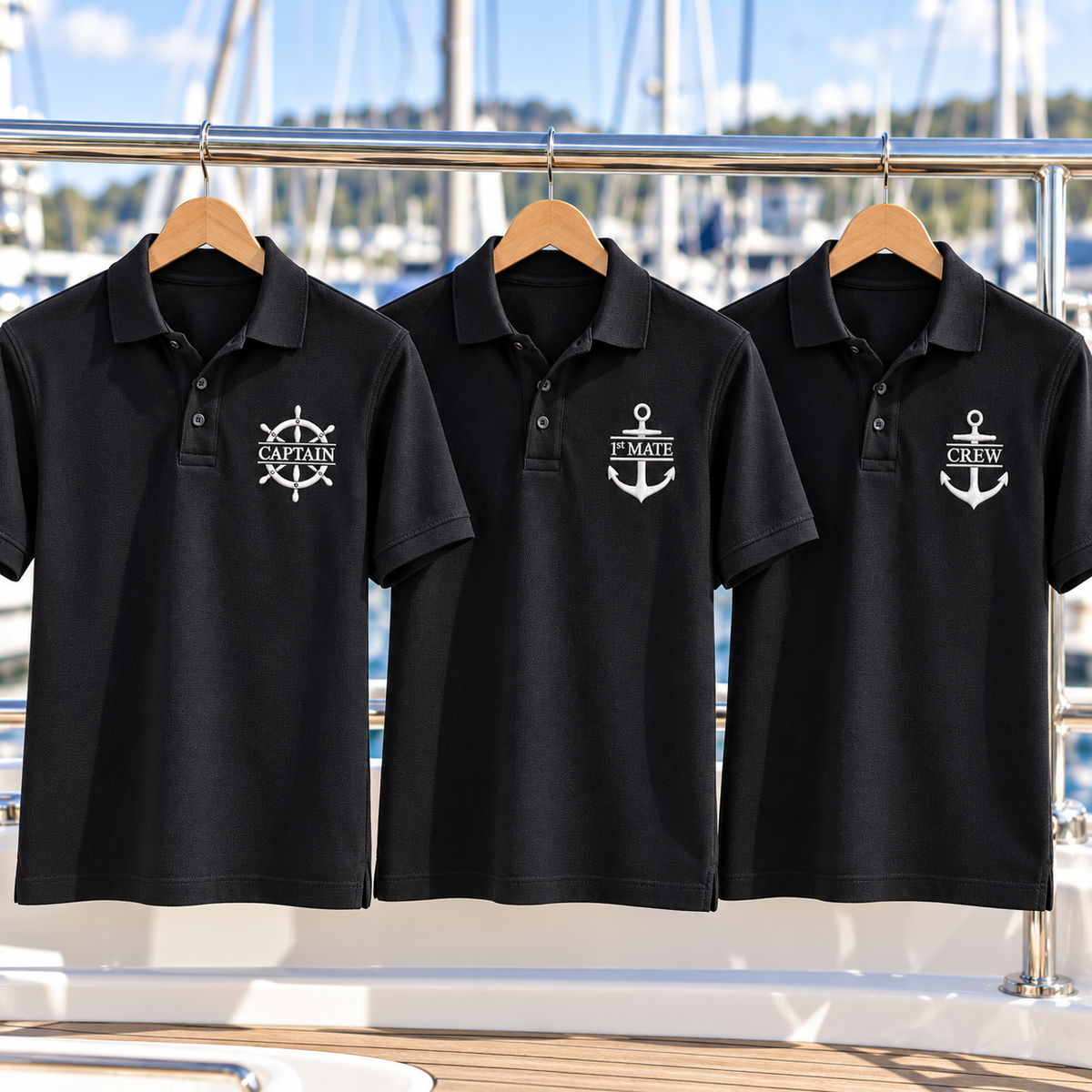 Nautical Polo Shirt — Captain, First Mate & Crew