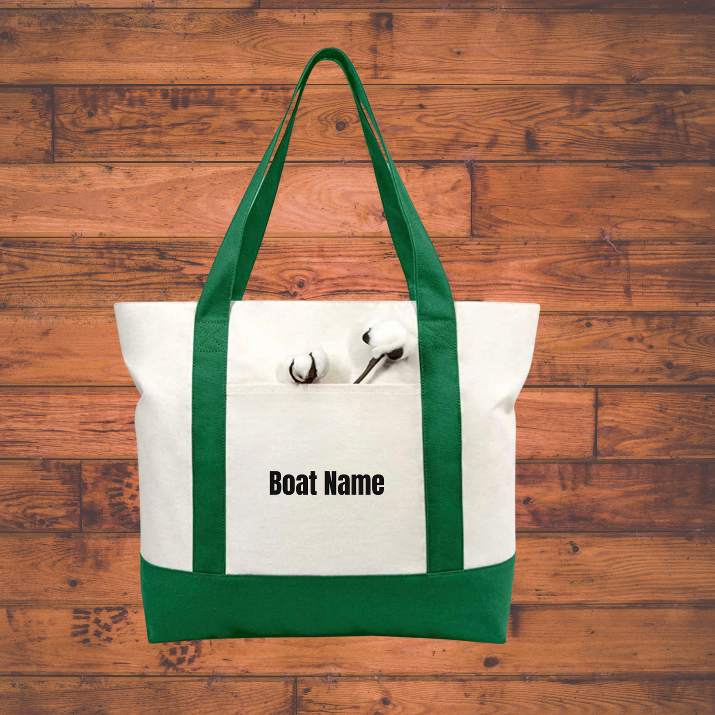 Personalized canvas boat shopping bag