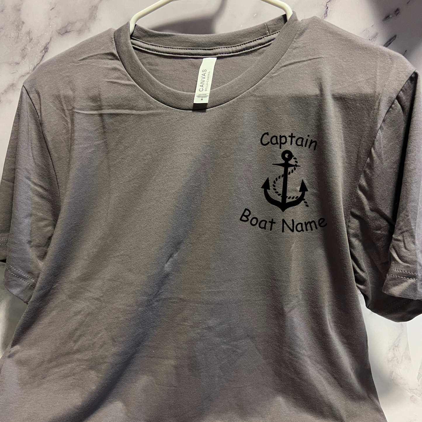 Personalized Captain short sleeve unisex shirt personalized with your boat name