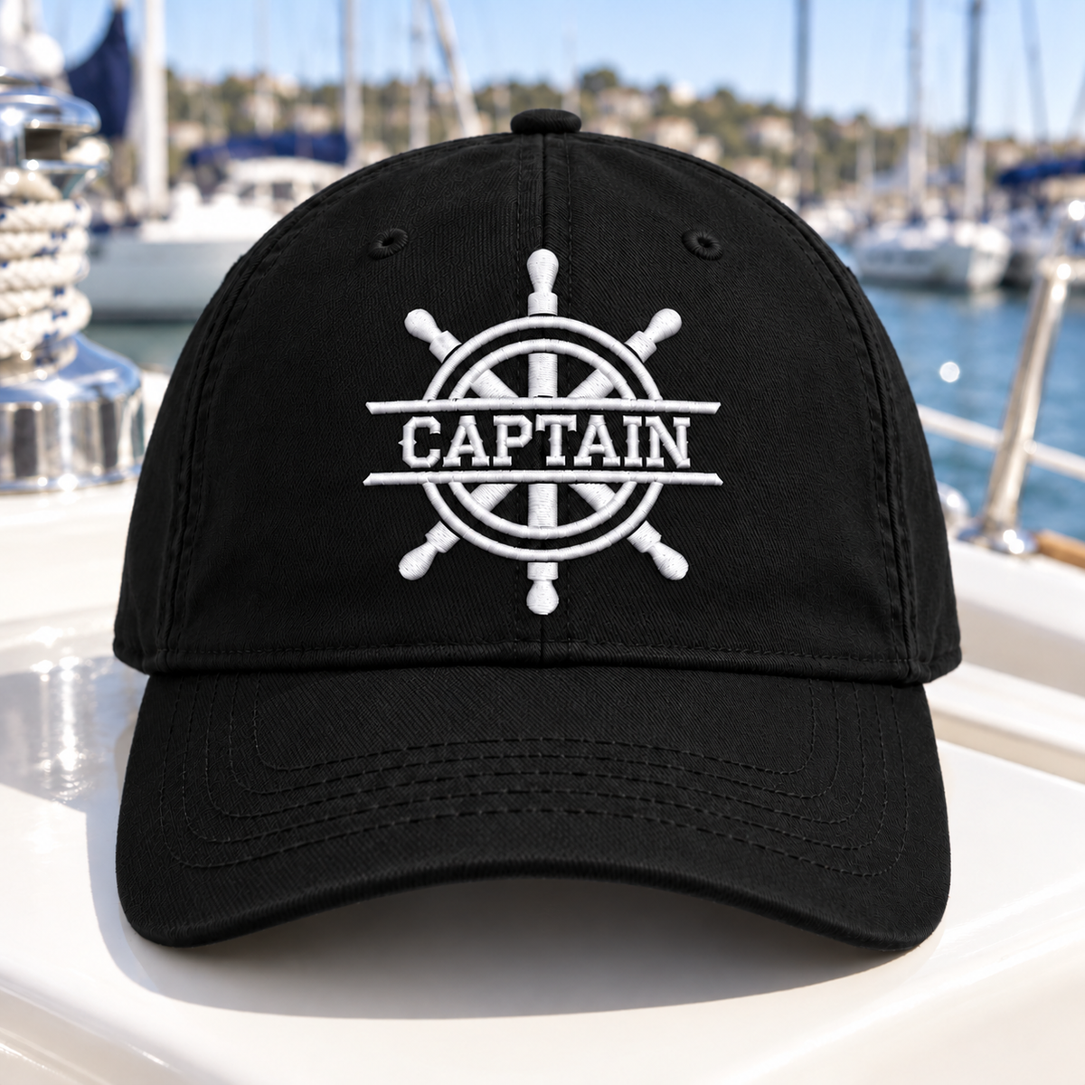Captain Embroidered Boat Hat