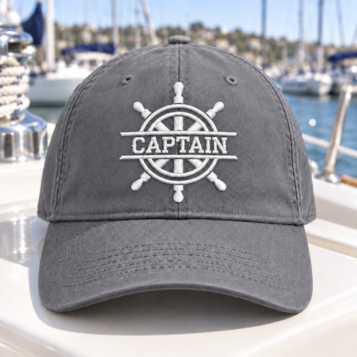 Captain Embroidered Boat Hat
