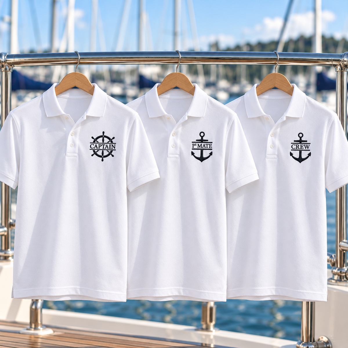 Nautical Polo Shirt — Captain, First Mate & Crew