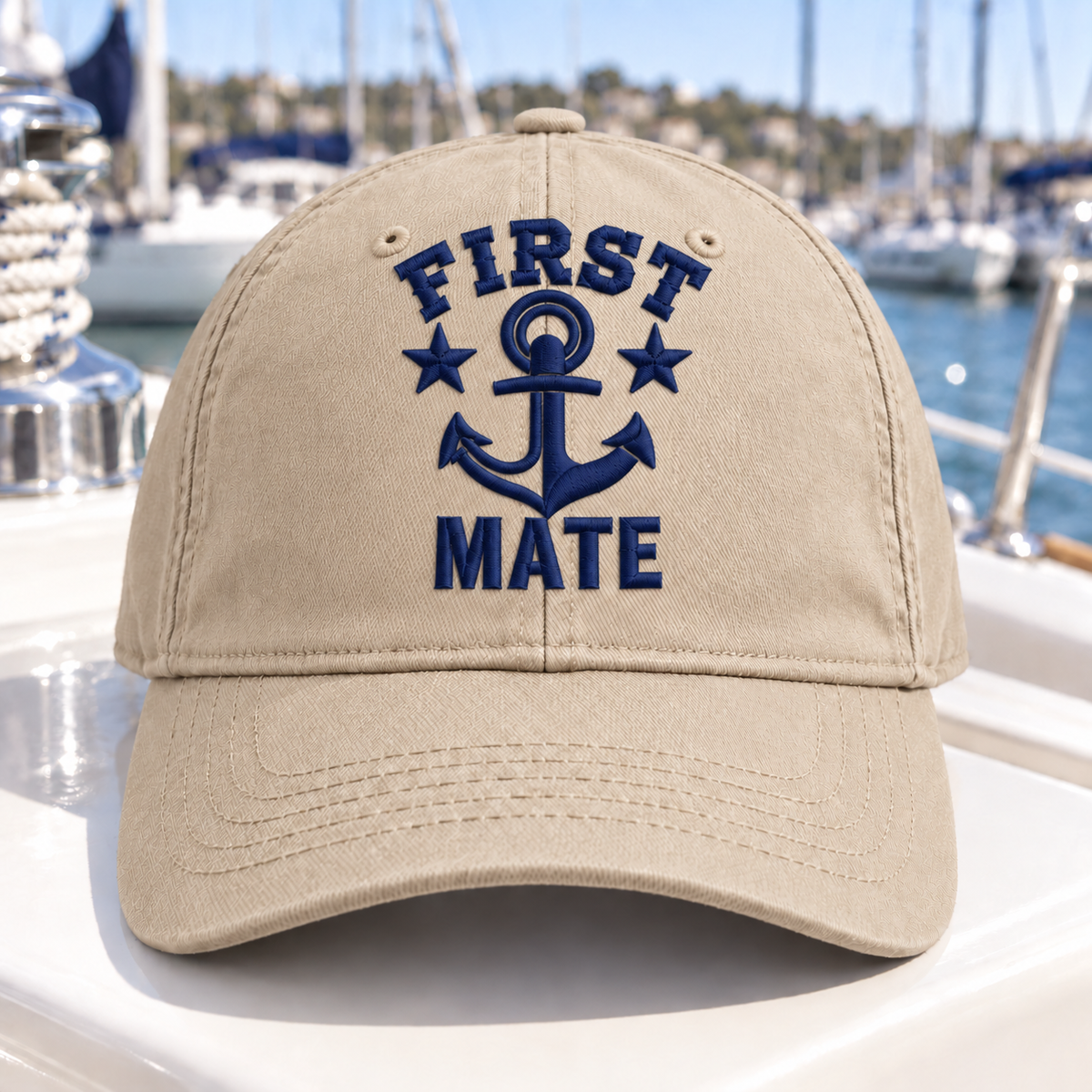 First Mate Embroidered Boat Hat.