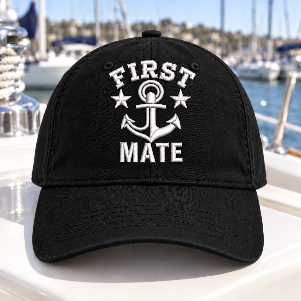 First Mate Embroidered Boat Hat.