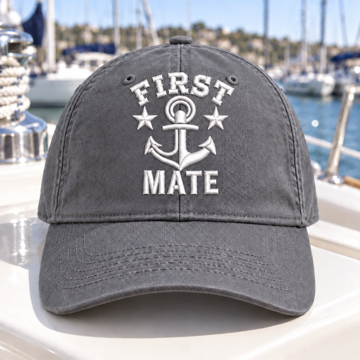 First Mate Embroidered Boat Hat.