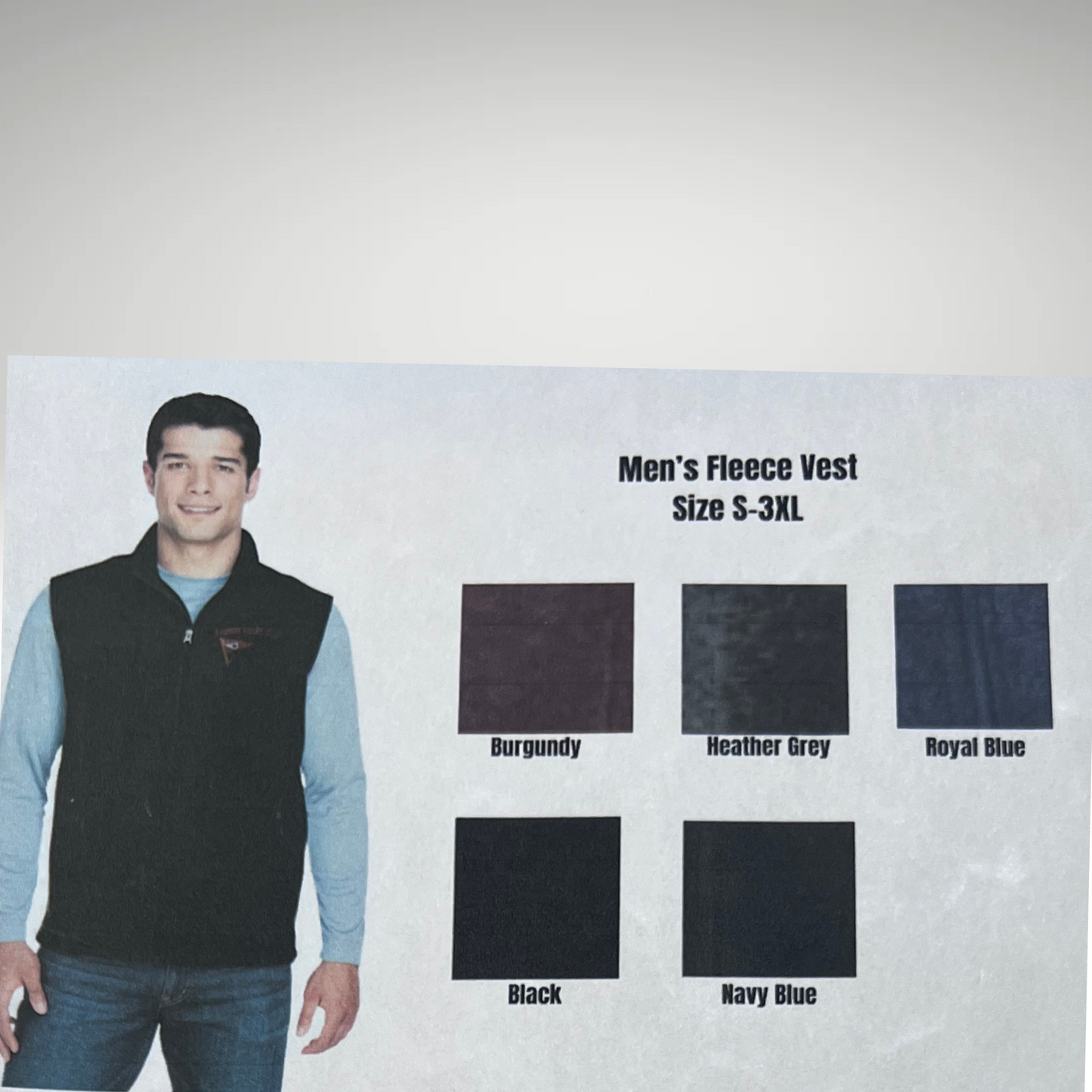 Mens Fleece Vest with Embroidered EYC Logo