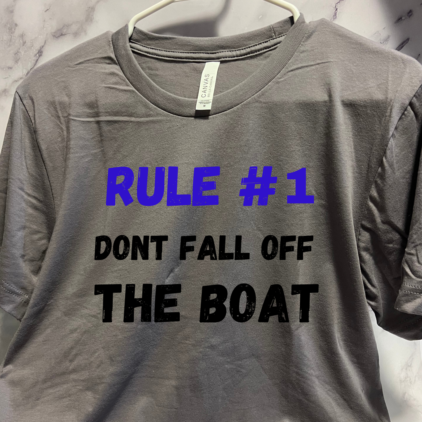 Rule #1 don't fall off the boat, Funny boat shirt, short sleeve unisex t-shirt, for men or women