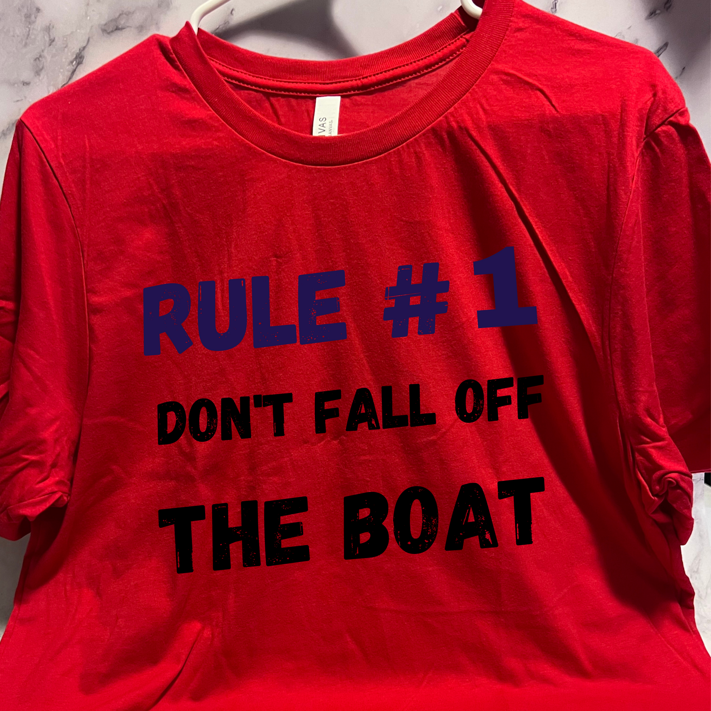 Rule #1 don't fall off the boat, Funny boat shirt, short sleeve unisex t-shirt, for men or women