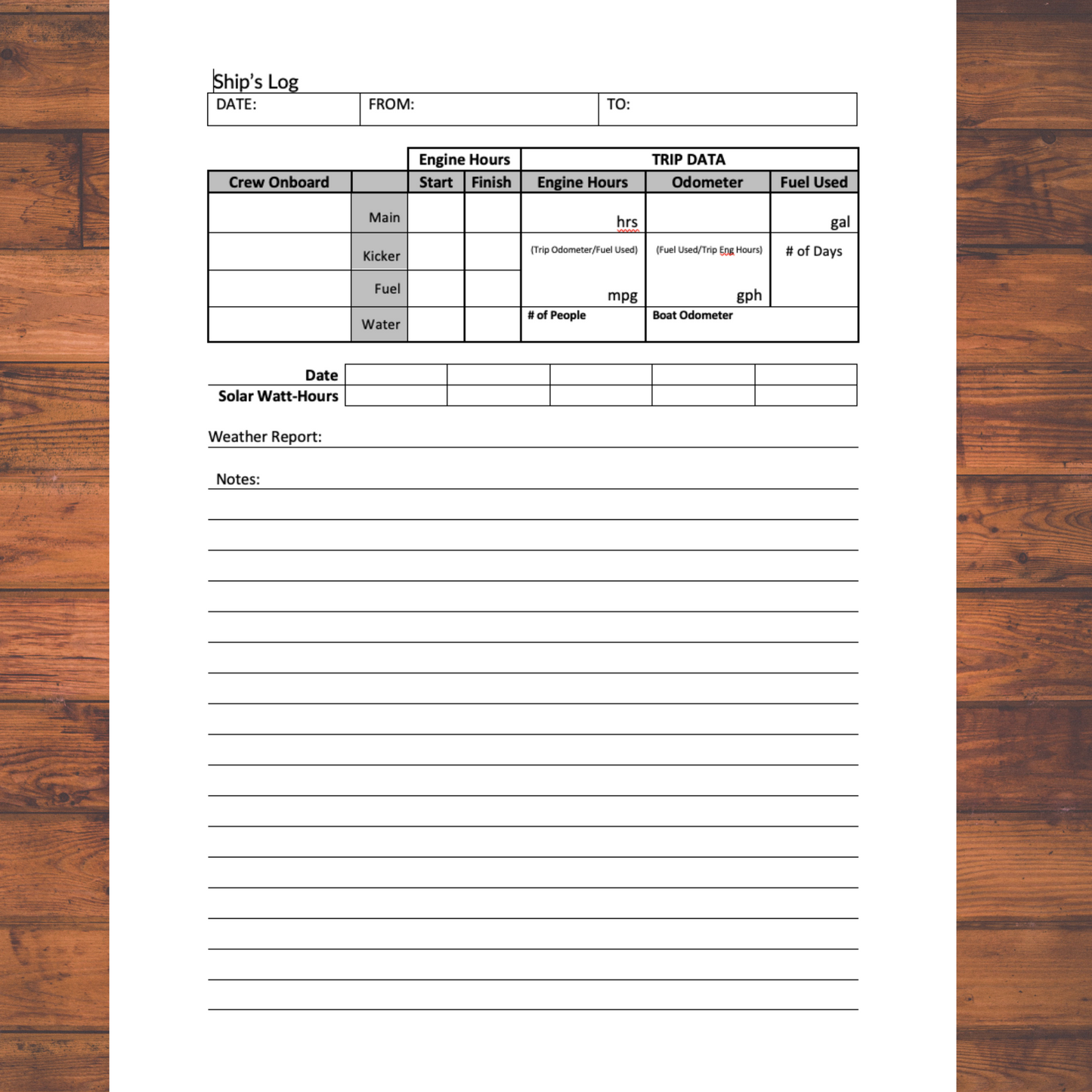 Captains Log Book for Boaters, Boat Log Book Tracks Trips, Crew and Passengers for Sailing and Boating, Tracks boat maintinence, engine maintinence and fuel logs