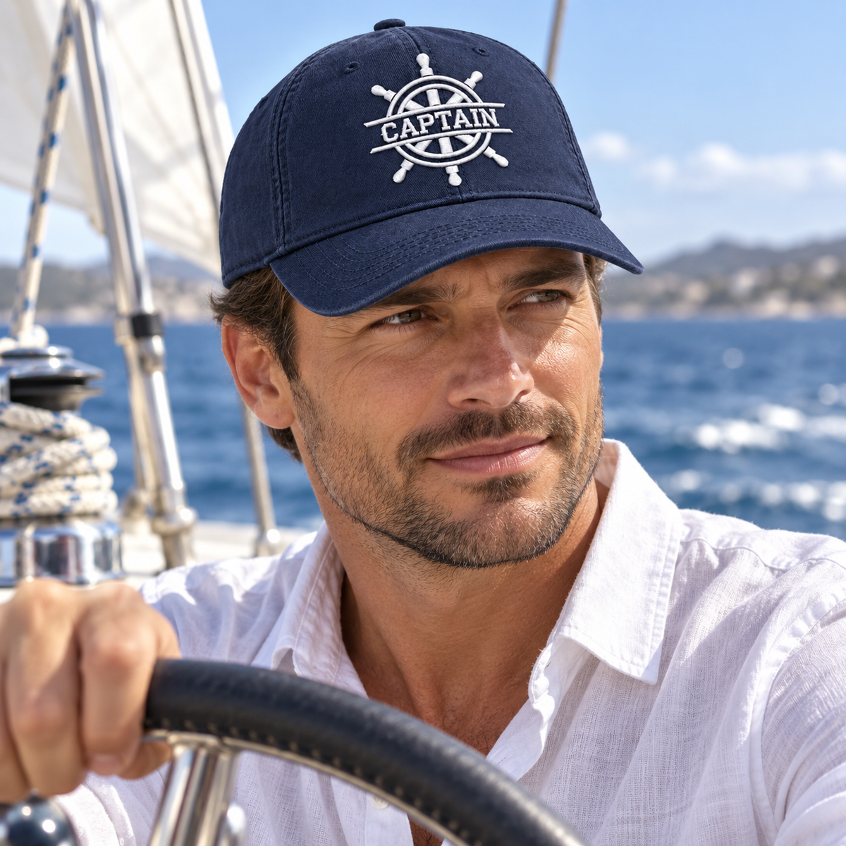 Captain Embroidered Boat Hat