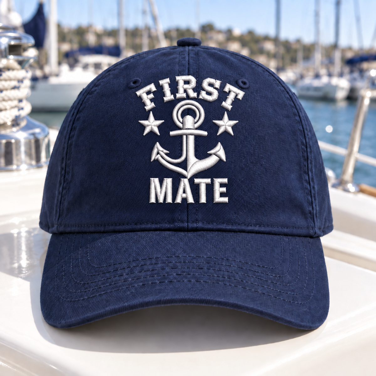 First Mate Embroidered Boat Hat.