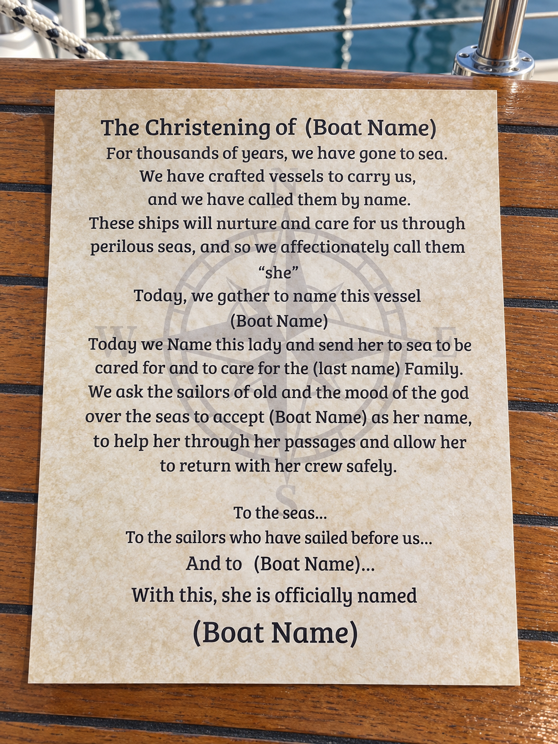 Classic Boat Christening Ceremony Kit
