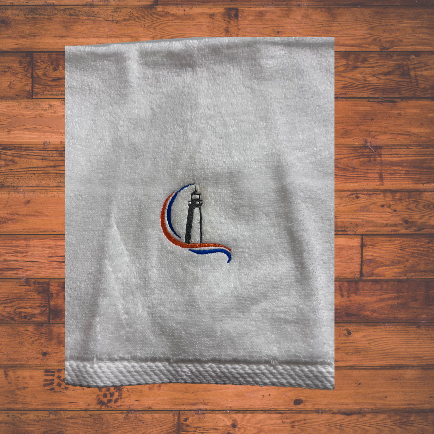 Lighthouse embroidered hand towel