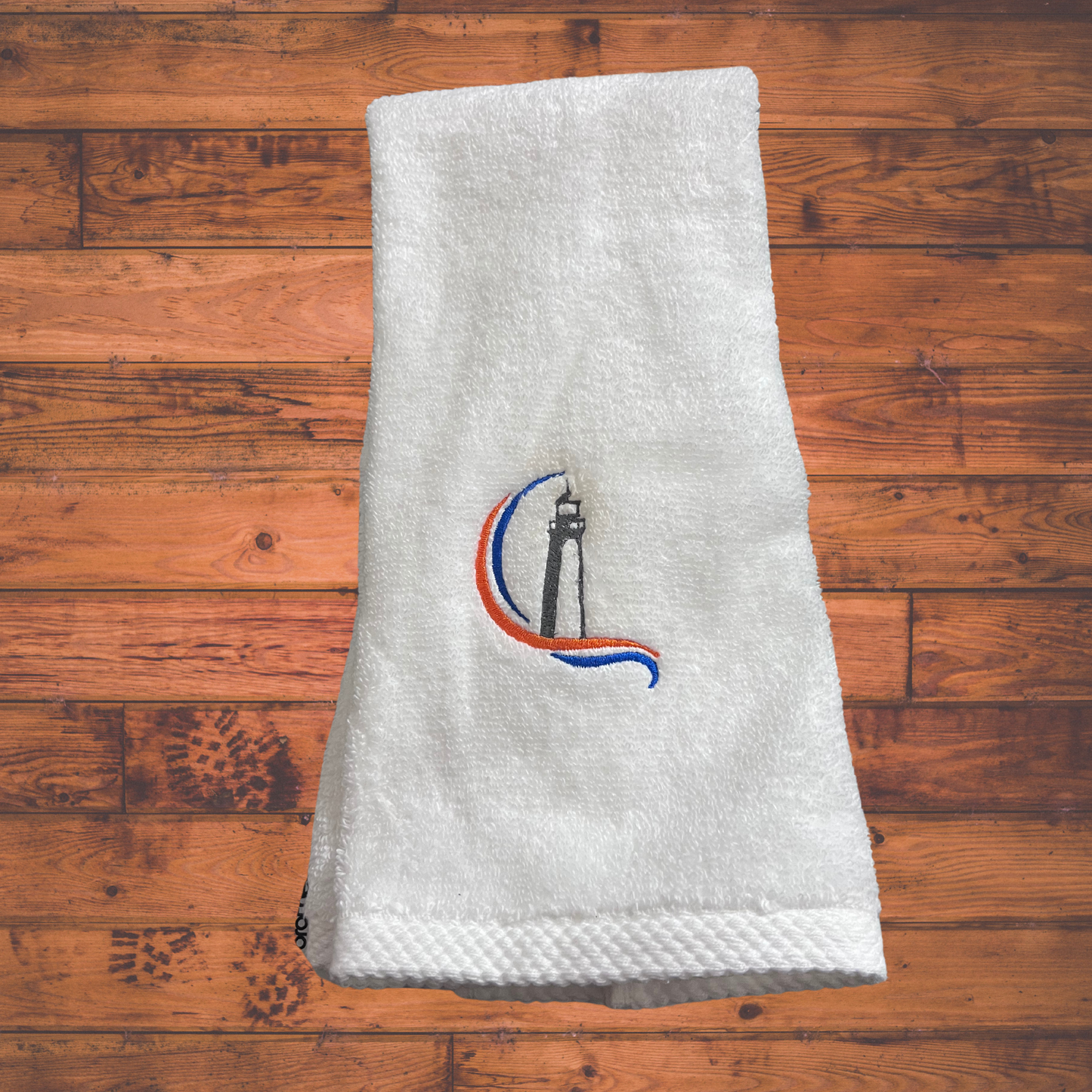 Lighthouse embroidered hand towel