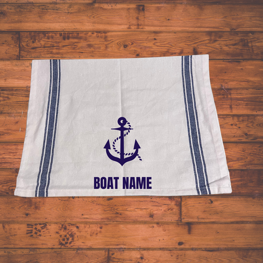 Embroidered Dish Towel for your boat personalized just for you